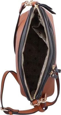 Produktbild von Rieker Damen Umhängetasche zweifarbig Schultertasche Reißverschluss H1652, Farbe:Braun