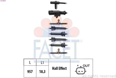 Produktbild von FACET ABS Sensor Raddrehzahl für NISSAN Qashqai II (J11, J11) 21.0231