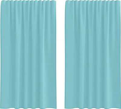 Produktbild von vidaXL Voile Vorhänge mit Stangentaschen 2 Stk. Türkis