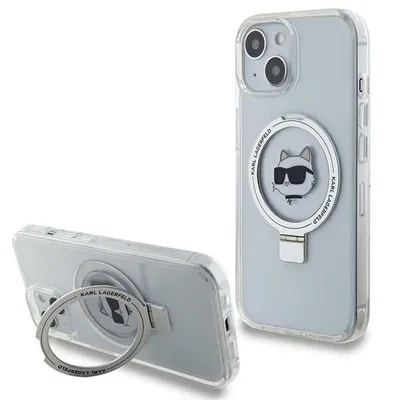 Obrázok produktu pre Puzdro Karl Lagerfeld Ring Stand Choupette Head Magsafe Do Iphone 15 Plus - Biele