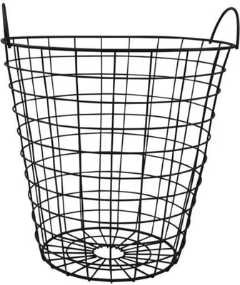 Produktbild von Aufbewahrungskorb - Ø 30 cm - Schwarz - Metall - mit Griffen