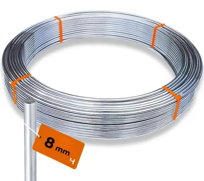 Produktbild von Haus-Held Aluminium Runddraht AlMgSi, Durchmesser 8 mm, Länge 9 m, Blitzschutz PV
