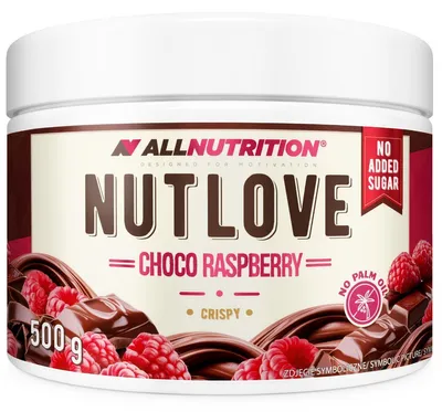 Produktbild von ALLNUTRITION NUTLOVE Choco Raspberry Crispy 500g Schokoladen-Himbeer-Creme