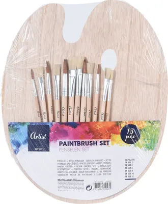 Immagine prodotto di Set di accessori per pittura EH Excellent Houseware, composto da 12 pennelli e una tavolozza