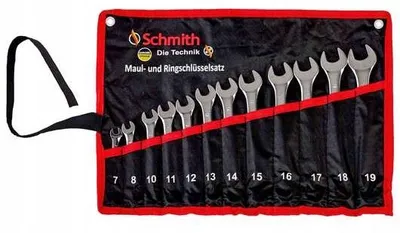 Produktbild von Schmith Kombinationsschlüsselsatz 12 Stück Chrom-Vanadium-Stahl