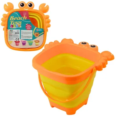 Obrázek produktu pro Skládací silikonový kbelík plážový krab oranžový