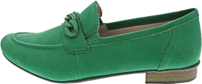 Produktbild von Rieker Damen Slipper Loafer Kettendetail Stretch 51999, Größe:41 EU, Farbe:Grün