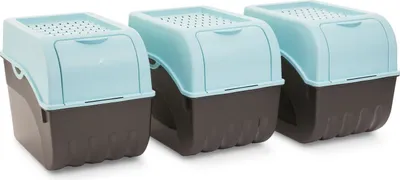 Produktbild von Novaliv 3x Groß 9l türkis light Kartoffel Kartoffelbox Kartoffelkiste Kartoffellager Kartoffelkopf Kartoffelsack