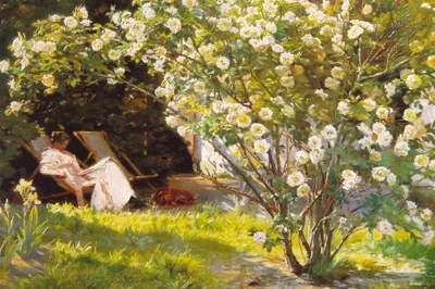 Produktbild von Peter Severen Kroyer Kunstdruck Bild - Der Rosengarten, 1893 (80 x 120 cm)