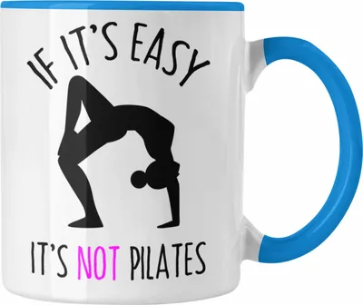 Produktbild von Trendation - Pilates Tasse Geschenk Frauen Spruch Yoga (Blau)