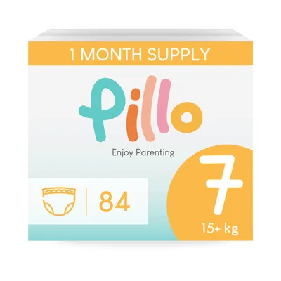 Zdjęcie produktu dla Pillo majtki pieluchowe rozmiar 7 – Karton 84 majtek pieluchowych, 4 opakowania po 21 sztuk, rozmiar 7 – XXL (15+ kg) – Majtki pieluchowe