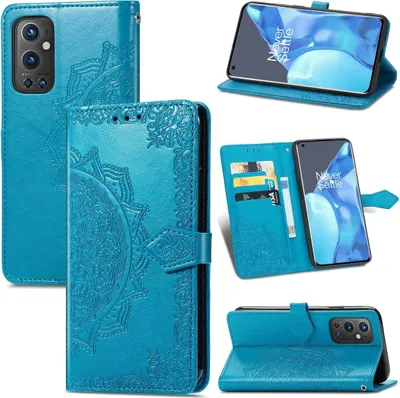 Produktbild von König Design Hülle kompatibel mit OnePlus 9 Pro Kunstleder Handyhülle - Handy Case Blau