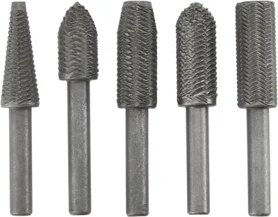 Produktbild von Rotationsfeilen 5 Stück, Hochgeschwindigkeitsstahl, 58,7 mm, 6,2 mm Schaft, zum Schleifen
