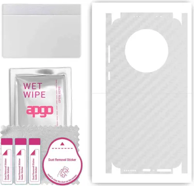 Produktbild von apgo Rückseite + Seiten Schutzfolie, Skin, kompatibel mit Huawei Mate 50, Hinten Displayschutzfolie aus Vinylfolie, kratzfest, einfache Montage - Transparenter Kohlenstoff