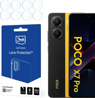 Obrázok produktu pre 3mk Hybridná sklenená ochrana objektívu pre objektív fotoaparátu POCO X7 ProCamera 0,16 mm 6H (4 kusy)
