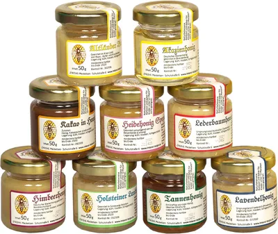Produktbild von 9er Probierset Honig 50g Gläser
