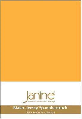 Produktbild von Janine Mako Jersey Spannbettuch, Spannbettlaken in allen Größen und vielen Farben 140 cm x 200 cm x 160 cm x 200 cm sonnengelb