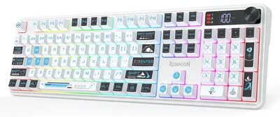 Produktbild von Kabellose Membran Gaming Tastatur RGB US ANSI Layout QWERTY K526 PRO Weiß