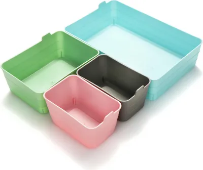 Produktbild von com-four® 4-teiliges Set Aufbewahrungsboxen - Schrank-Organizer in unterschiedlichen Größen - Aufbewahrungsbox für Schublade und Regal