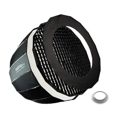 Obrázok produktu pre Walimex pro Studio Parabolic Softbox 90cm + adaptér pre softbox Hensel Expert, otočný o 360°, jednoduché nastavenie vďaka funkcii dáždnika, vrátane mriežky, masky, adaptéra Bowens a prepravnej tašky