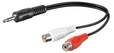 Obrázek produktu pro PREMIUMCORD Kabel audio, 3,5mm jack - 2x cinch, 20 cm (samec/samice, stereo)