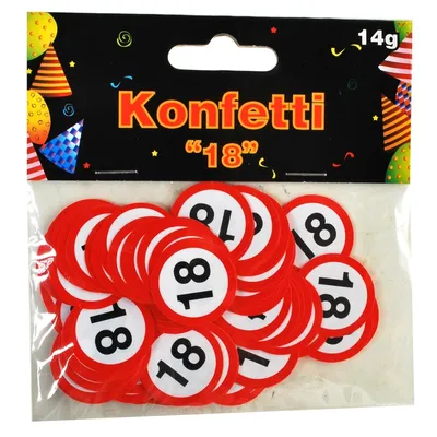 Produktbild von Konfetti Papier 14gr Verkehrsschild Zahl 18