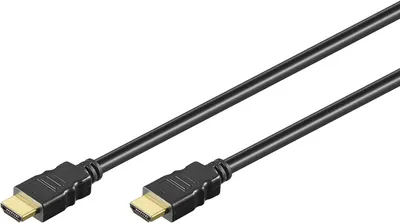 Zdjęcie produktu dla Kabel Goobay 51819 High Speed HDMI™, pozłacany, 1,5 m, czarny - Wtyczka HDMI™ (typ A) &gt; Wtyczka HDMI™ (typ A)