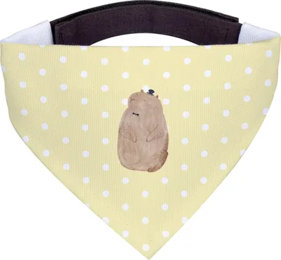 Produktbild von Mr. & Mrs. Panda Hundehalstuch M Murmeltier - Gelb Pastell - Geschenk, Hunde Bandana, Halstuch, Hund, Anstand, Knigge, Lustige Sprüche, Freundlichkeit, Tuch, Fröhlichkeit