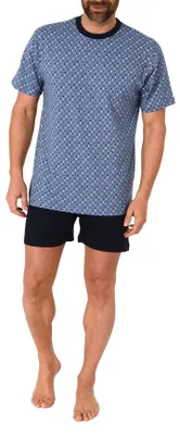 Produktbild von Herren Shorty kurzarm Schlafanzug Pyjama - 112 105 10 710 ; blau , 50