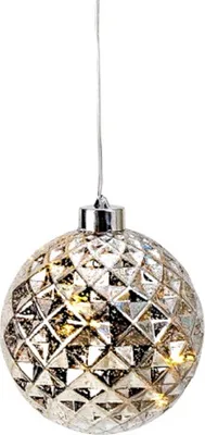 Produktbild von Weihnachtskugel LED leuchtend silber Ø 12 cm hängend