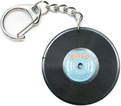 Produktbild von Schallplatte Schlüsselanhänger Miniblings Anhänger Schlüsselring DJ Musik schwarz