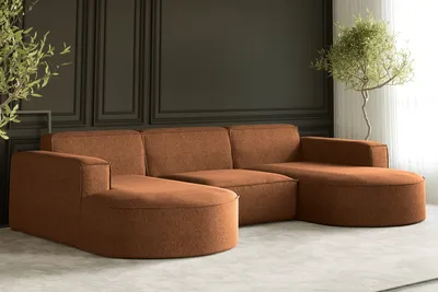 Produktbild von Kaiser Möbel Ecksofa, Sofa U form, Couch U form MODENA U STUDIO stoff Verita Kupfer