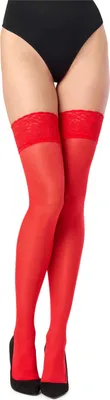 Image de Merry Style Bas Femme Microfibre 40 DEN avec Dentelle MSSSJ01 (Rouge, XS/S)