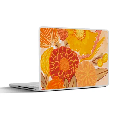 Produktbild von MuchoWow® Laptop Aufkleber Sticker Cover Vintage - Blumenstrauß - Blumen - Gelb - Farben 25x18 cm - Laptop-Deko