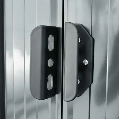 Image de vidaXL Abri de jardin Gris Métal 204 x 132 x 186 cm