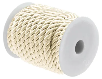 Produktbild von 10m Atlaskordel Atlasschnur ca. 8-10 mm glänzend gedreht, Seil Kordel Schnur, Farbwahl , Farbe:hellcreme