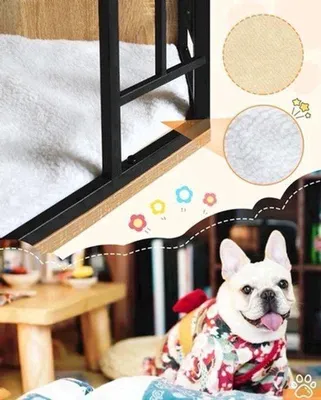 Imagen del producto de Jaula para perros de diseño, con cojín suave y acabado en madera