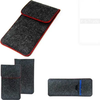 Produktbild von K-S-Trade Handy Schutz Hülle kompatibel mit OnePlus OnePlus 8 Pro Schutzhülle Handyhülle Filztasche Pouch Tasche Case Sleeve Filzhülle dunkelgrau