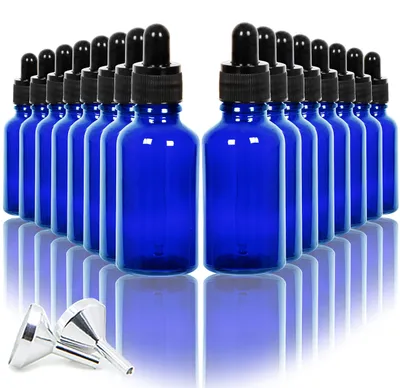 Obrázok produktu pre Solidchoice - 16 kusov sklenených fľaštičiek s odmerkou (30 ml) vrátane malých lievikov