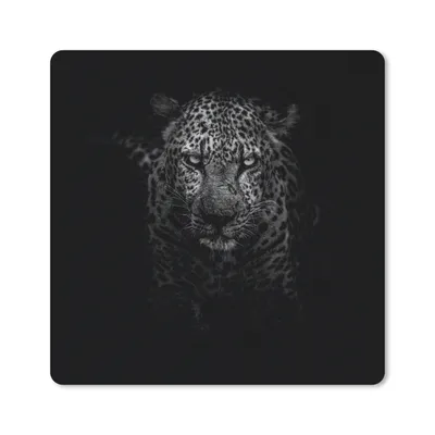 Produktbild von MuchoWow® Mauspad Mousepad Leopard - Schwarz - Weiß 30x30 cm - Mousepads - Maus Mat - Pad - Mausunterlage - Gaming