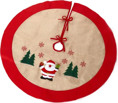 Produktbild von Weihnachtsbaumrock / Weihnachtsbaumdecke - 105 x 105 cm Grau Rot, Weiß