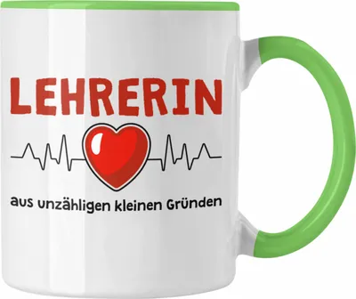 Produktbild von Trendation - Lehrerin Geschenk Tasse Geschenkidee Lustig Danke Sprüche Dankeschön Grundschule Grundschullehrerin (Grün)