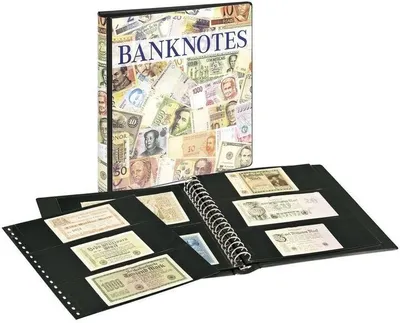 Produktbild von Lindner 3701S Banknotenalbum mit 10 Klarsichthüllen mit schwarzen Zwischenblättern