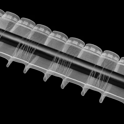 Zdjęcie produktu dla Taśma do zasłon 50 m, fałdy ołówkowe / z nitką poprzeczną, przezroczysta – 100 mm, 1:2
