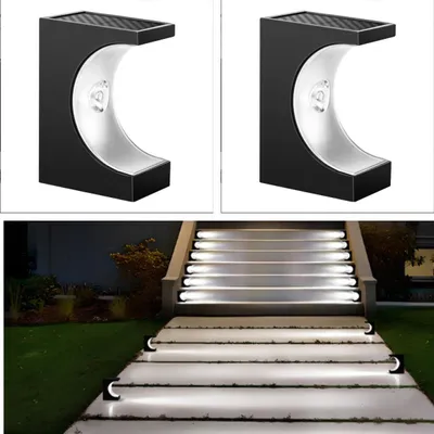 Produktbild von INF Solarbetriebene Treppenleuchten für den Außenbereich, Weißes Licht, 2 Stück 2 pack