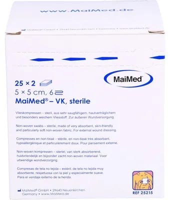 Produktbild von MaiMed Vlieskompressen steril 6-lagig 25 x 2 Stück 5 x 5 cm
