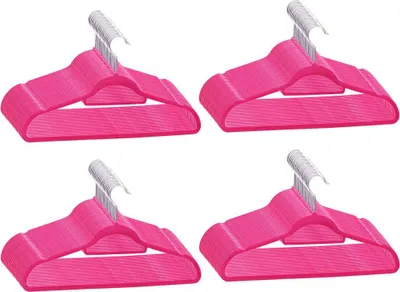 Produktbild von vidaXL 100 Stk. Kleiderbügel-Set Anti-Rutsch Rosa Samt