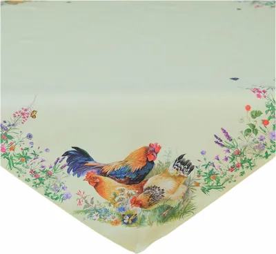 Produktbild von Tischdecke Tischläufer Druck Hahn Henne Ostern Frühling 85 x 85 cm