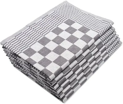 Produktbild von Unyqoos® Geschirrtücher 6er-Set – 100% Baumwolle, saugfähig, 65x65 cm, 236 g/m², Standard 100 , grau