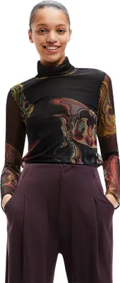Zdjęcie produktu dla DESIGUAL T-shirt damski poliester czarny GR75039 - Rozmiar: M